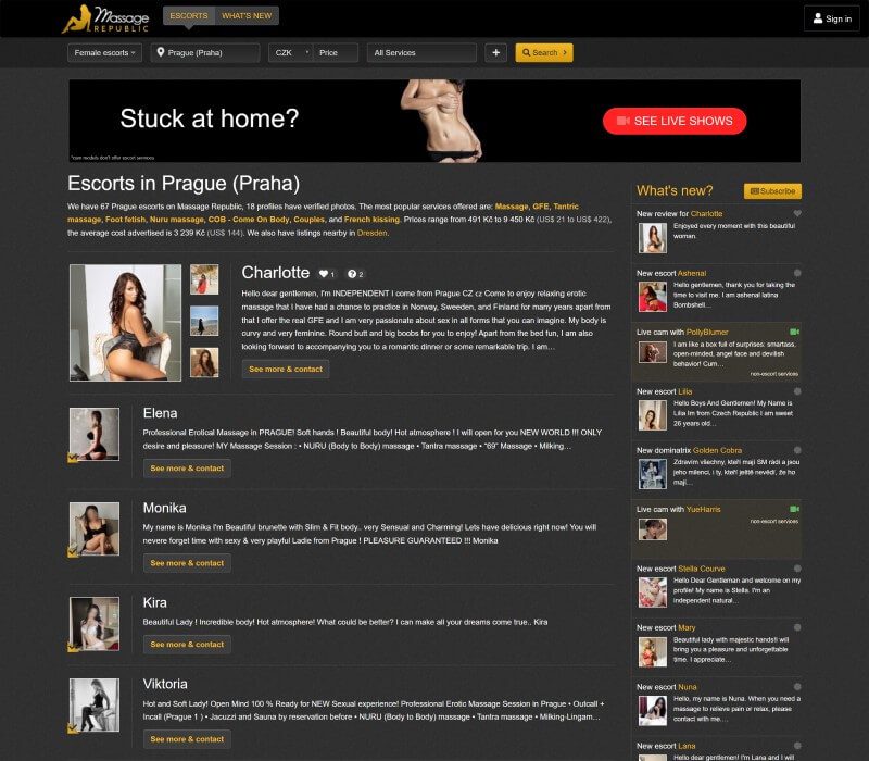 Massagerepublic.com homepage